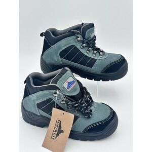 Portwest Trekker Work Boots EU 36 US‎ 4 Black Teal S1P Steel Toe Slip Resistant